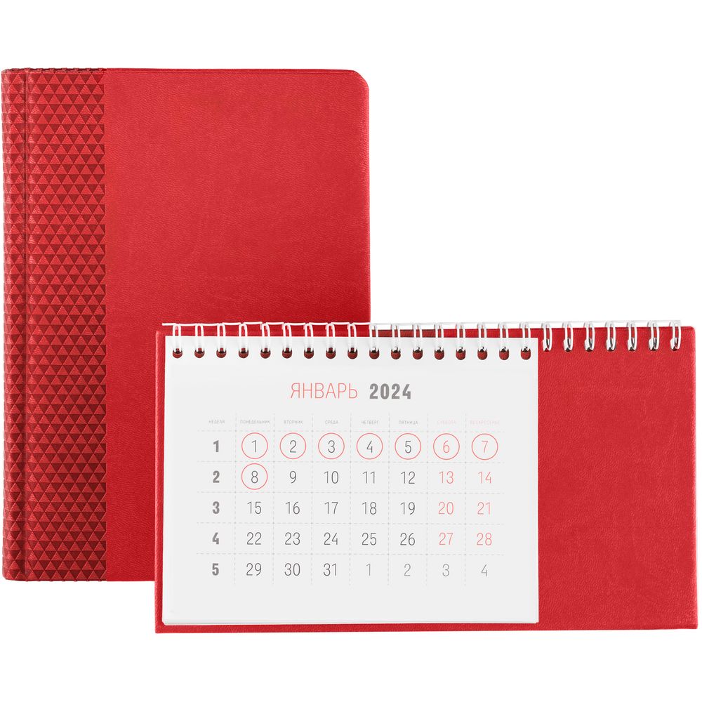 Календарь настольный BRAND, красный