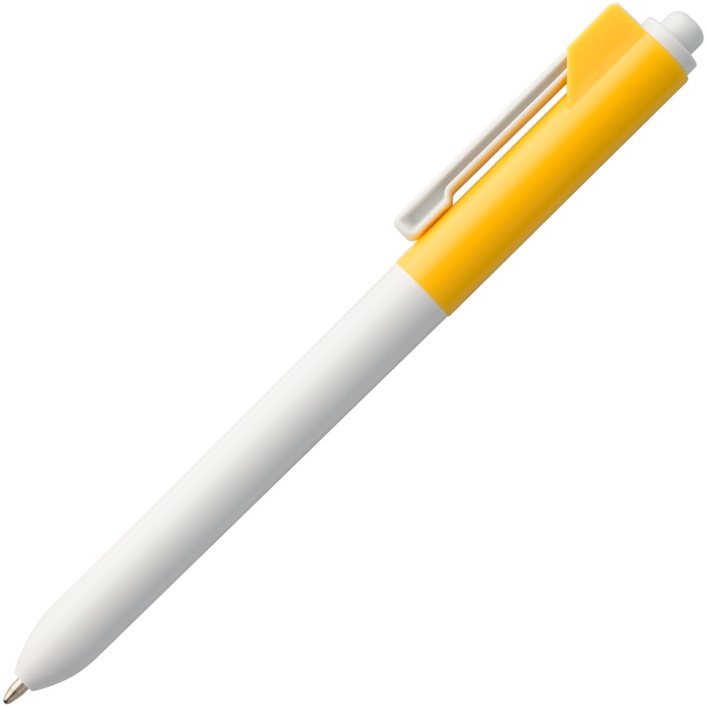 Ручка шариковая HINT SPECIAL, белая с желтым