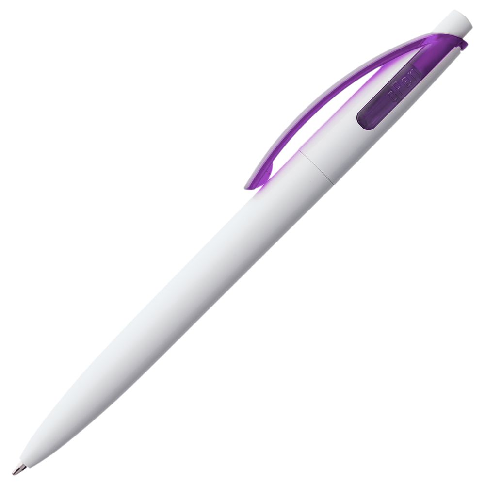Ручка шариковая BENTO, белая с фиолетовым