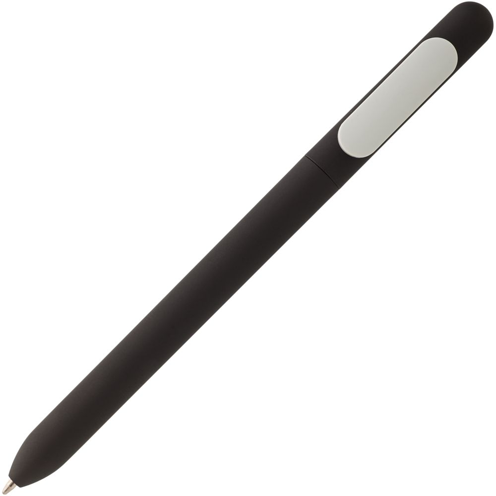 Ручка шариковая SWIPER SOFT TOUCH, черная с белым