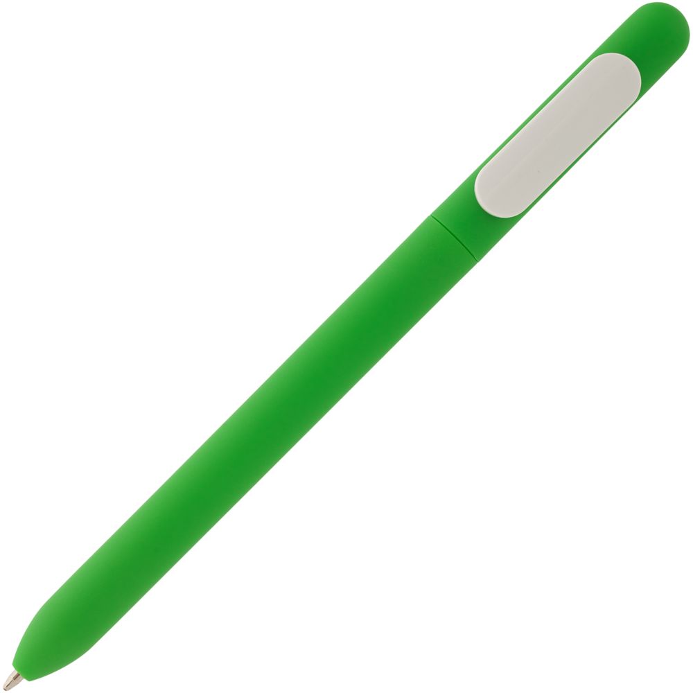 Ручка шариковая SWIPER SOFT TOUCH, зеленая с белым