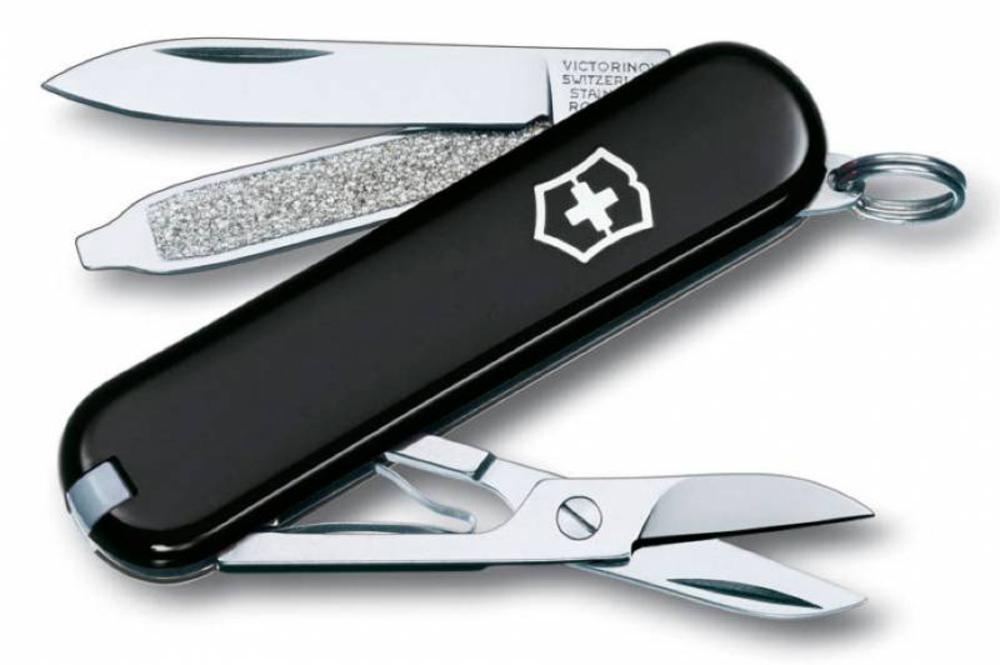 Нож-брелок CLASSIC 58 с отверткой, черный