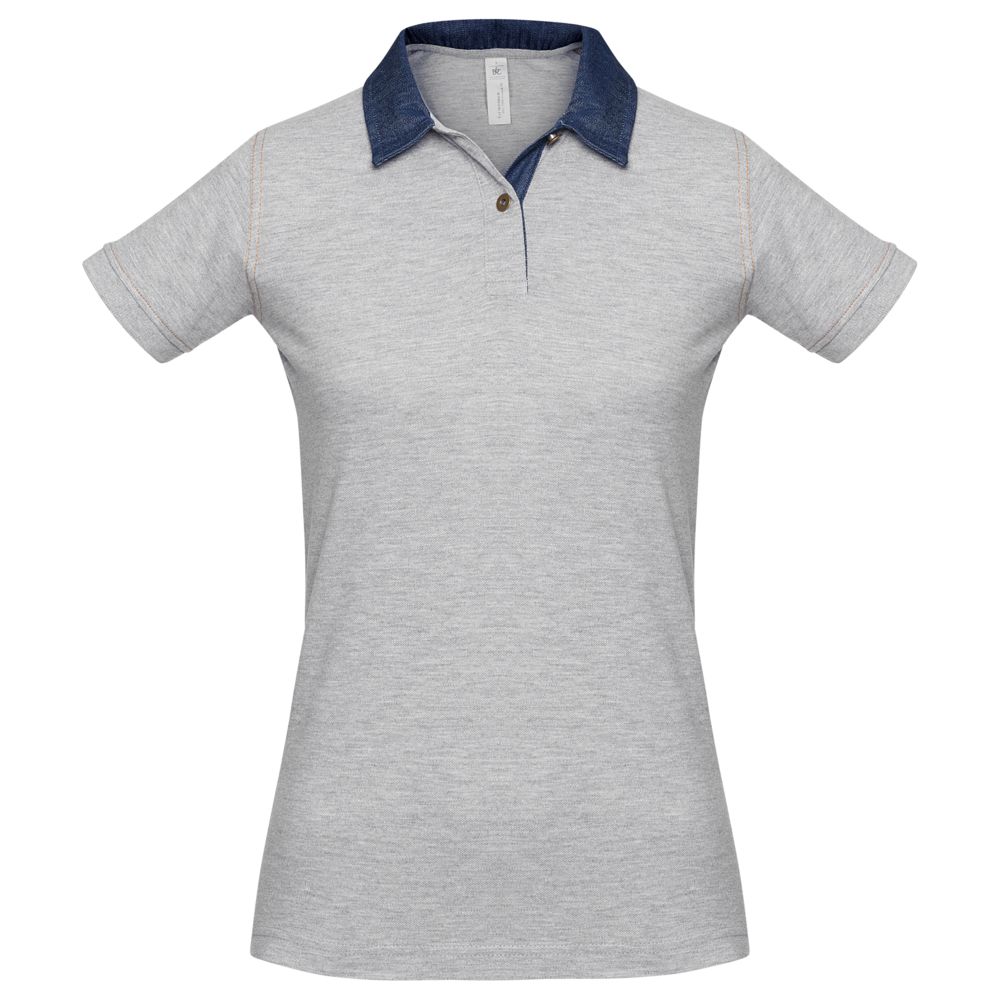 Рубашка поло женская DNM FORWARD серый меланж, размер S