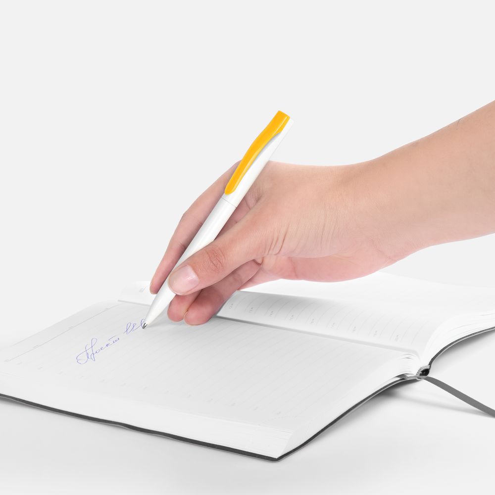 РУЧКА ШАРИКОВАЯ PIN, БЕЛАЯ С ЖЕЛТЫМ Ручка шариковая PIN, белая с желтым