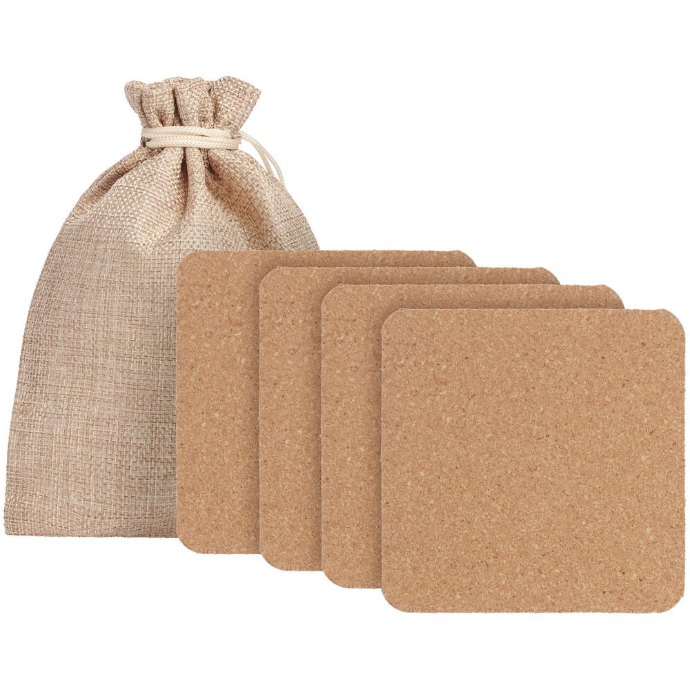 НАБОР ИЗ 4 КОСТЕРОВ SUBERIC, КВАДРАТ Набор из 4 костеров SUBERIC, квадрат