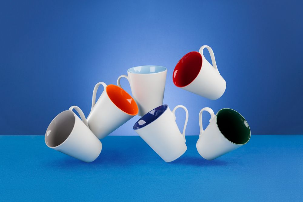 КРУЖКА NEW BELL МАТОВАЯ, БЕЛАЯ С СИНИМ Кружка NEW BELL матовая, белая с синим