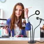 LED лампа SELFIE с держателем для мобильного телефона и микрофона