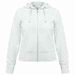 Толстовка женская HOODED FULL ZIP белая, размер XS