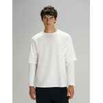 Футболка оверсайз с двойным рукавом KOSMOS, молочно-белая, размер XS/S