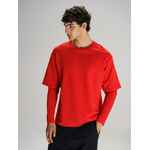 Футболка оверсайз с двойным рукавом KOSMOS, красная, размер XS/S