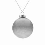 Елочный шар FINERY SHINE, 8 см, глянцевый серебристый с глиттером