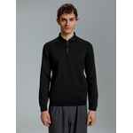 Рубашка поло мужская с длинным рукавом TERRAZZO, черная, размер S/M