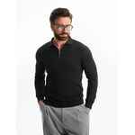 Рубашка поло мужская с длинным рукавом TERRAZZO, черная, размер S/M