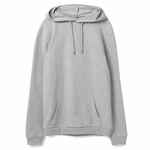 Толстовка с капюшоном унисекс HOODIE, серый меланж, размер XS