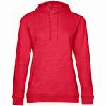 Толстовка с капюшоном женская HOODIE, красный меланж, размер XS