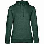 Толстовка с капюшоном женская HOODIE, темно-зеленый меланж, размер XS
