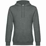 Толстовка с капюшоном унисекс KING, темно-серый меланж, размер S