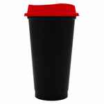 Стакан с крышкой COLOR CAP BLACK, черный с красным