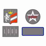 Шеврон из габардина GABO M, серый