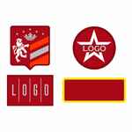 Шеврон из габардина GABO M, красный