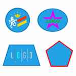 Шеврон из габардина GABO L, голубой