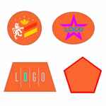 Шеврон из габардина GABO L, оранжевый