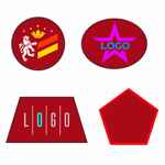 Шеврон из габардина GABO L, красный