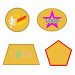 Шеврон из габардина GABO L, желтый