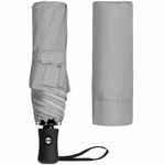 Зонт складной MANIFEST со светоотражающим куполом, серый