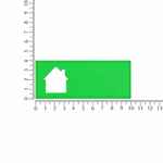 Лейбл из ПВХ с вырубкой «Дом», зеленый неон