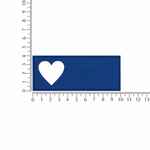 Лейбл из ПВХ с вырубкой «Сердце», синий