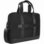 Сумка для ноутбука SANTIAGO с кожаной отделкой, черная