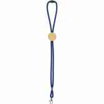 Шнурок для бейджа TUBE WOOD, синий