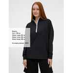 Свитшот на молнии из бифлекса MORFISS, черный, размер XS/S