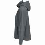 Куртка софтшелл с капюшоном женская RACE WOMEN, темно-серая, размер S