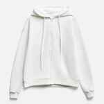 Толстовка унисекс оверсайз на молнии ZIPPY TERRY, белая, размер XS/S