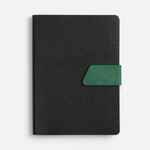 Ежедневник BOOM, недатированный, черный с зеленым