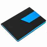 Ежедневник BOOKMARK, недатированный, черный с голубым