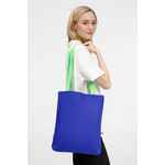 Шопер B4, синий с зелеными ручками