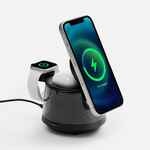 BLUETOOTH-колонка с подсветкой и беспроводной зарядкой QUANTIUM, черная