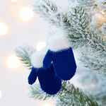 Подвеска на елку «Вьюжка», варежки, синяя