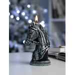 Свеча фигурная «Бюст лошади», серебристая