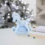 Свеча фигурная «Лошадка-качалка», голубая