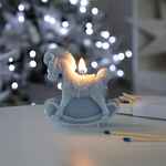 Свеча фигурная «Лошадка-качалка», голубая