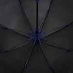Зонт-трость HIDECOLOR с цветными спицами, черный с синим