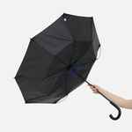 Зонт-трость HIDECOLOR с цветными спицами, черный с синим