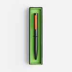 Ручка шариковая INKOLOR в футляре, черная с оранжевым