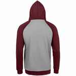 Толстовка унисекс SEATTLE серый меланж/бордовый, размер M