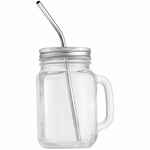 Набор MELLOW, с изогнутой трубочкой, серебристый