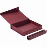Коробка DUO под ежедневник и ручку, бордовая